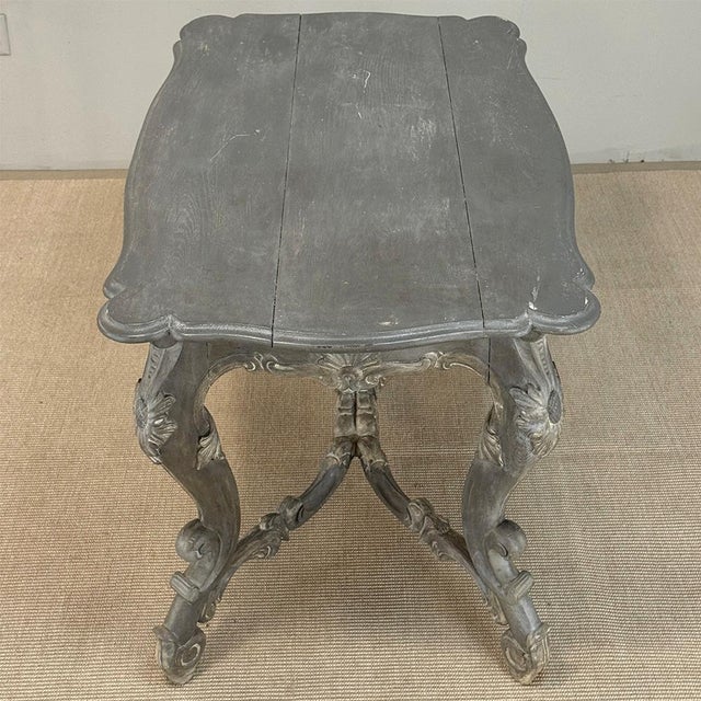 19th Century French Régence Hand-Carved & Painted Center Table For Sale - Image 16 of 18