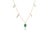 Oval Emerald & Diamond Drop Halo Station Charm Necklace in 14k Yellow Gold For Sale - Image 4 of 13