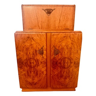 1960 Art Deco Rivington London Walnut Cocktail Cabinet For Sale