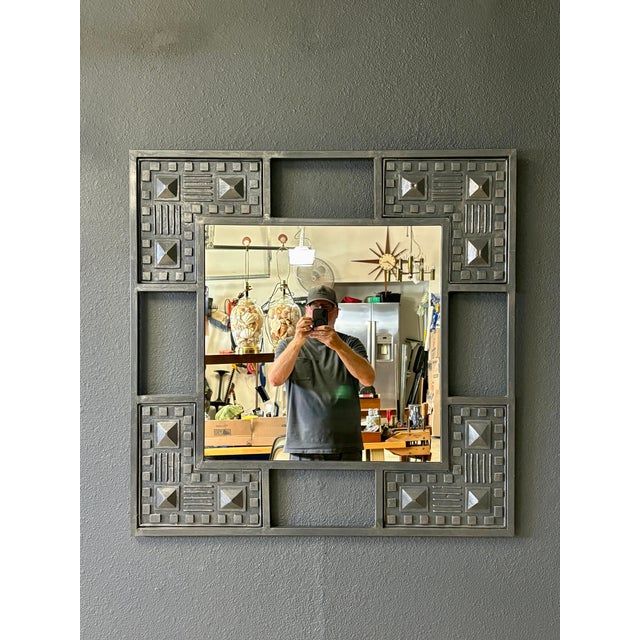 Vintage Brutalist Wall Mirror For Sale - Image 12 of 12