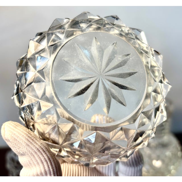 Pointed Diamond Vase, Glasses and Powder Box from Montcenis, Early 19th Century, Set of 5 For Sale - Image 17 of 18