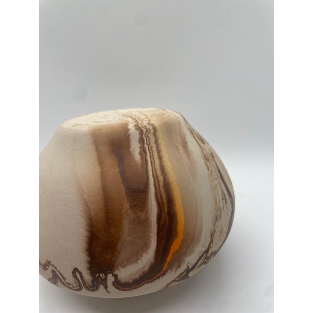 Native American Mid 20th Century Nemadji Indian Swirl Pottery Vase For Sale - Image 3 of 4