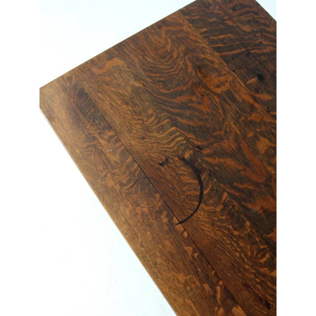 Brown Antique Mission Oak Desk For Sale - Image 8 of 18