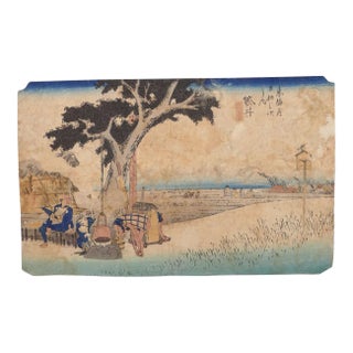 Utagawa Hiroshige, Fukuroi Dejaya No Zu, Woodcut, 1833 For Sale