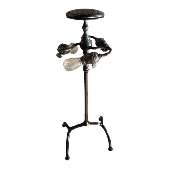 American Tiffany Studios Bronze Root Leg Three-Light Table Lamp Base For Sale