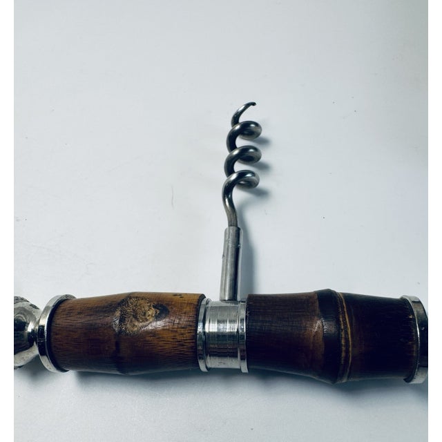 1970s Bamboo Corkscrew and Bottle Opener Barware Set - 2 pcs For Sale - Image 4 of 11