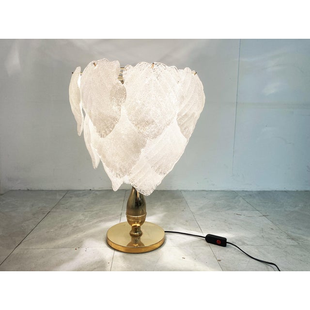 Vintage Murano Leaf Table Lamp, 1970s For Sale - Image 10 of 12