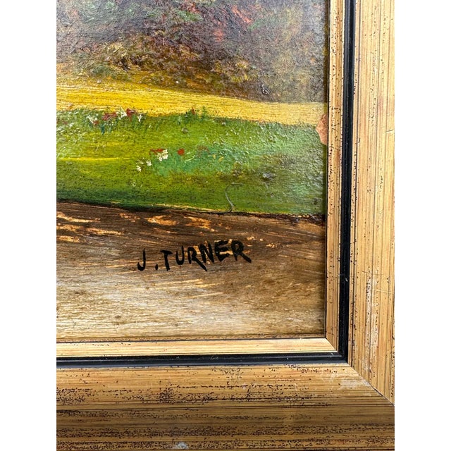 1910s 19th Century English Village Bridge Oil on Canvas For Sale - Image 5 of 6