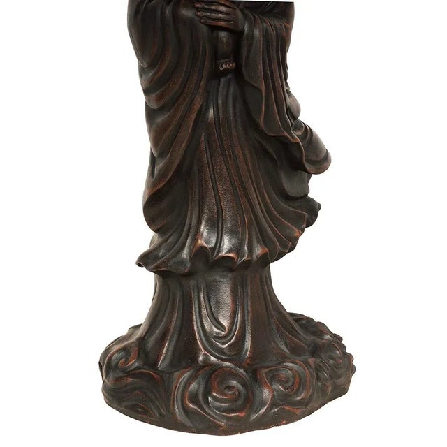 1950s Vintage Chinese Carved Purple Clay Kwan Yin Statuary For Sale In Los Angeles - Image 6 of 11