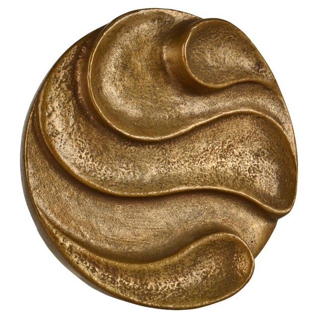 Round Push and Pull Door Handle in Bronze with Curvaceous Relief, 1970s For Sale - Image 13 of 13