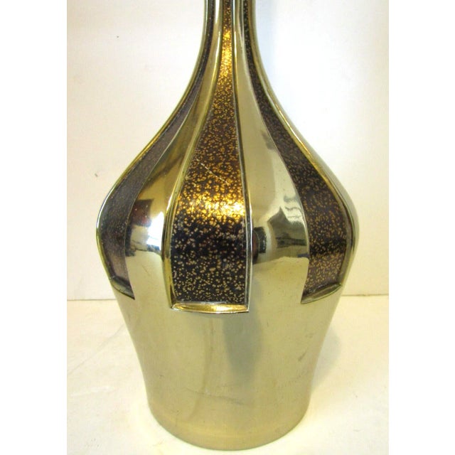 1970s 1970's Textured Brass Table Lamp Attributed to Tony Paul for Laurel Lamp Co For Sale - Image 5 of 8