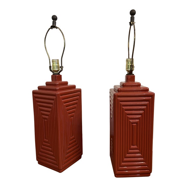 Pair of Midcentury Ceramic Table Lamps For Sale