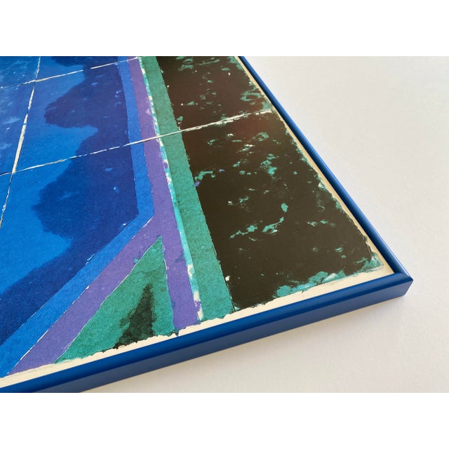 David Hockney Vintage 1988 Pop Art Lithograph Print Framed Museum Exhibition Poster " Day Pool With Three Blues ( Paper Pool #7 ) " 1978 For Sale - Image 12 of 17