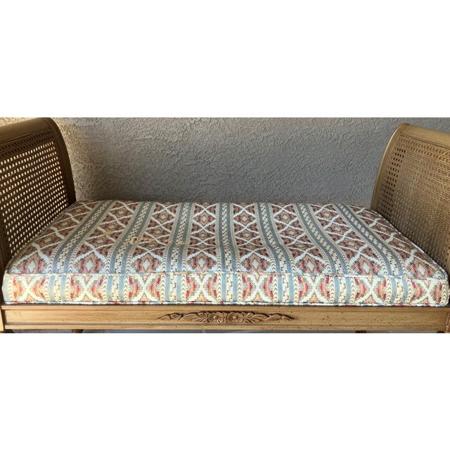 Timeless Mid 20th-Century Regency-Style Cane & Ash Wood Entryway / Window Bench For Sale - Image 11 of 12