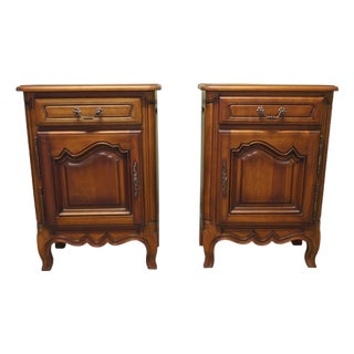 French Cherrywood Side Cabinets, 1960, Set of 2 For Sale