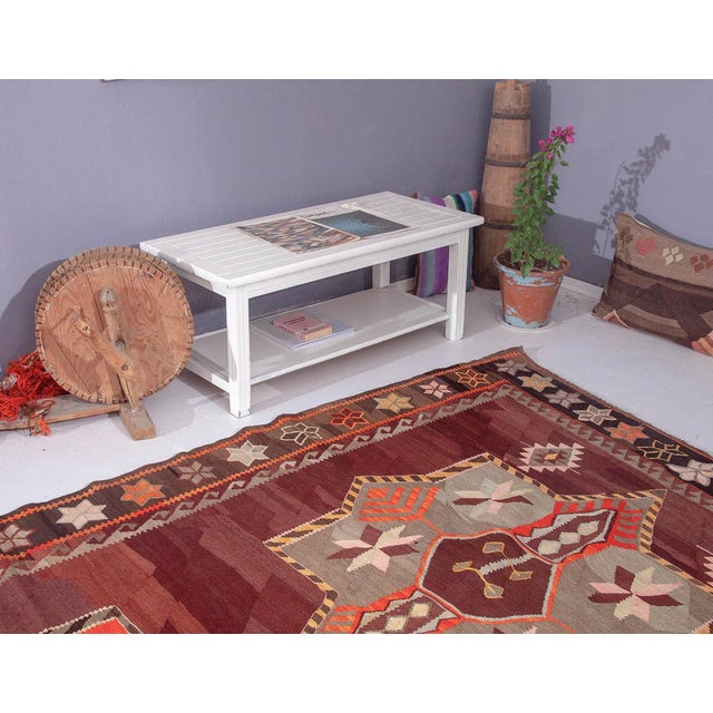 Large Vintage Turkish Kars Kilim Rug For Sale In Los Angeles - Image 6 of 6