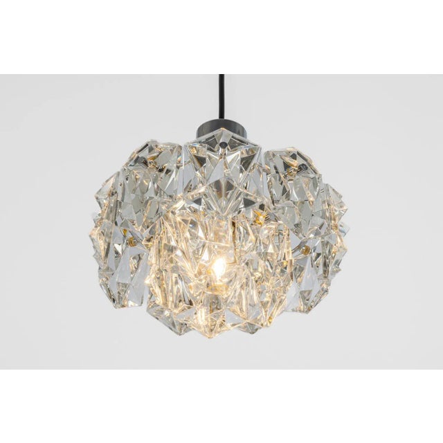 Metal Petite Pendant Lights Crystal Glass attributed to Kinkeldey, Germany, 1970s For Sale - Image 7 of 13