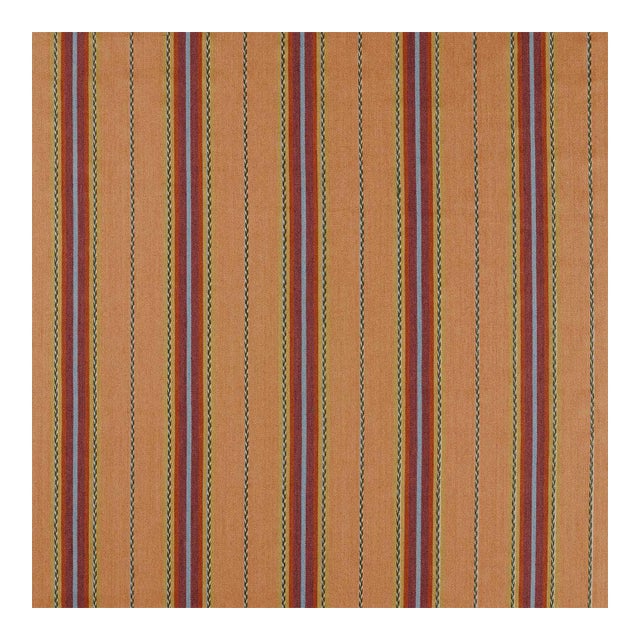 Morris & Co. Lechlade Stripe Fabric in Mulberry/Apricot - a sample For Sale