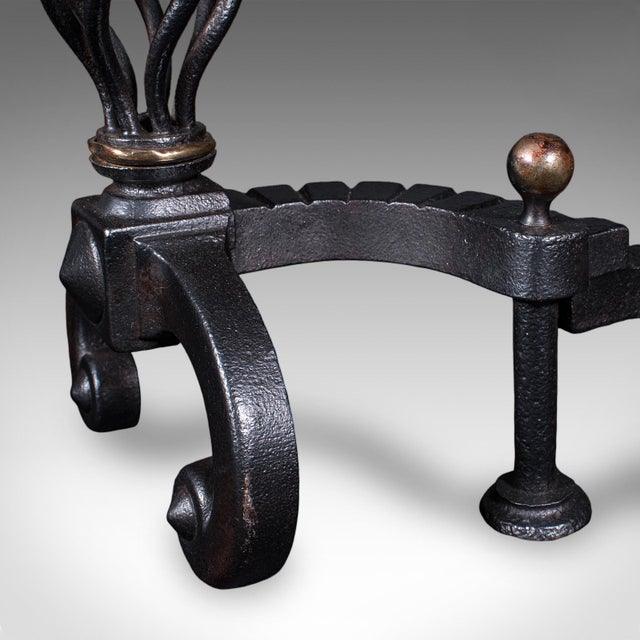 Large Pair of Antique Fire Dogs, English, Andirons, Aesthetic Period, Victorian For Sale - Image 11 of 12