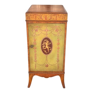 Antique Angelica Kauffman Style Hand Painted Nightstand Side Table For Sale