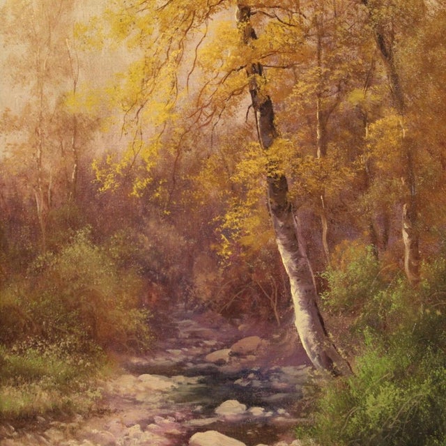 H. Marko, Wooded View with River, 19th Century, Oil Painting on Canvas, Framed For Sale - Image 9 of 16