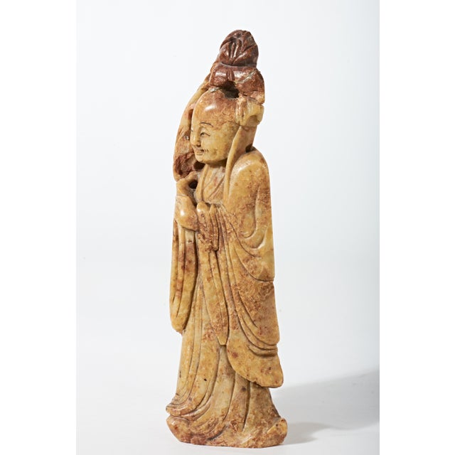 Early 20th Century Carved Jade Sculpture of Smiling Chinese Wise Man For Sale - Image 13 of 16