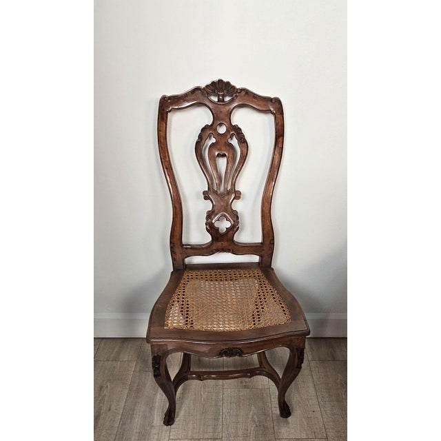 Set of Eight Italian Fruitwood Provincial Dining Chairs, Circa 1920 For Sale In San Francisco - Image 6 of 8