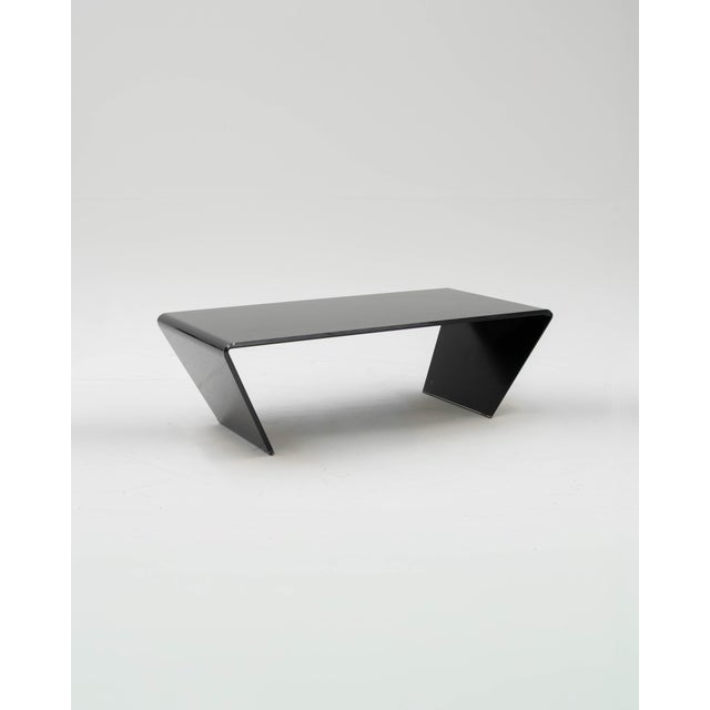 Space Age Black Glass Coffee Table, 1980s For Sale - Image 6 of 6