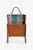 Carl Auböck brass and leather magazine rack, patined cognac leather and brass, model 3808 Note; strong patina and wear...