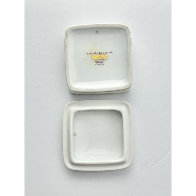 1980s Cartier “La Maison De Louis Cartier” Porcelain Square Trinket Box & Lid For Sale In Dallas - Image 6 of 7