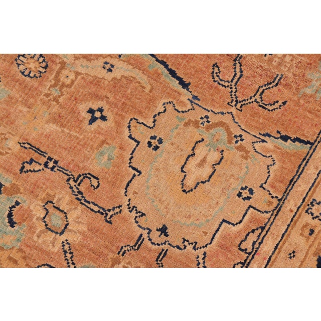 1990s 1990s Bohemian Ziegler Rose Blue Hand-Knotted Wool Rug - 6'0'' X 9'3'' For Sale - Image 5 of 8