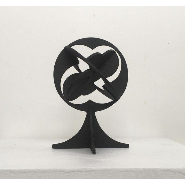 Roberto Vecchione, Black Abstract Il Mondo Sculpture, 1980, Lacquered Pewter For Sale - Image 9 of 18
