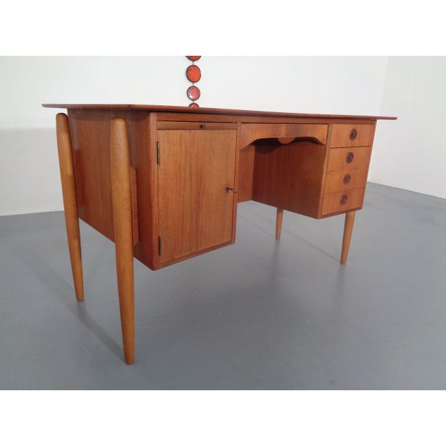 Vintage Danish Curved Teak Desk, 1960s For Sale - Image 4 of 18
