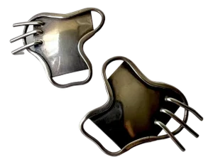 1950s Carolyn Gleick Rosene Sterling Silver Handmade Amoeba Freeform Earrings