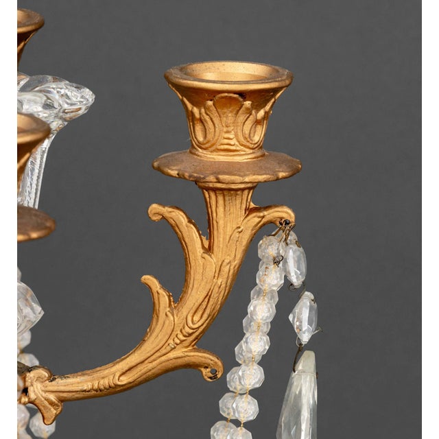 Louis XV Style Gilt Metal and Cut Crystal Candelabrum For Sale In New York - Image 6 of 8