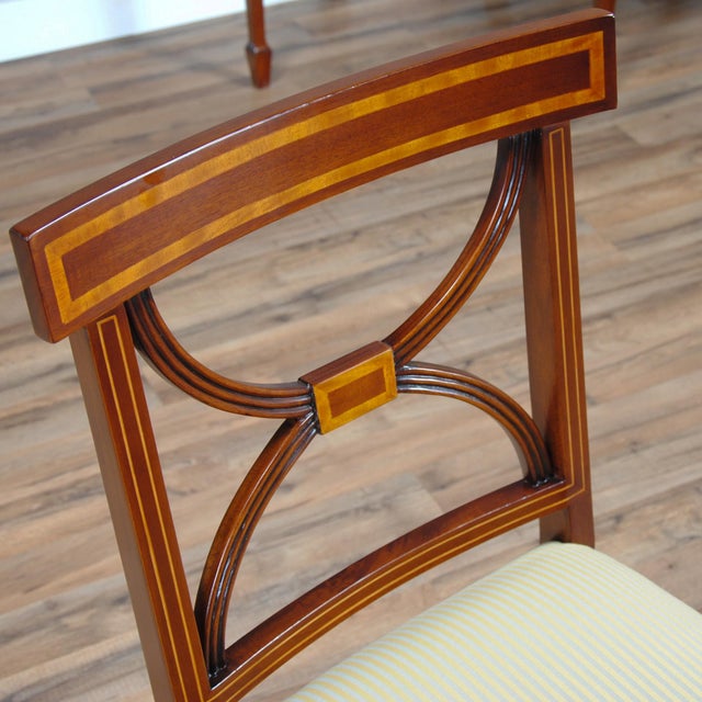 Sheraton Inlaid Mahogany Chairs- Set of 10 For Sale - Image 9 of 13