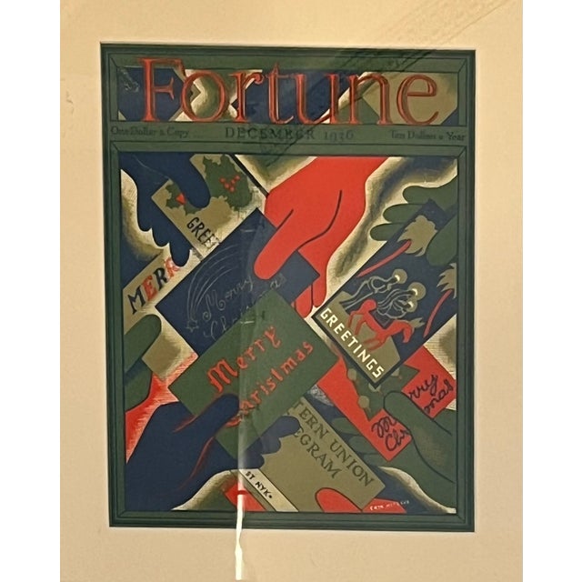 Art Deco Fortune Magazine cover December 1936, framed and matted. This is an original cover, not a re-print or copy. The...
