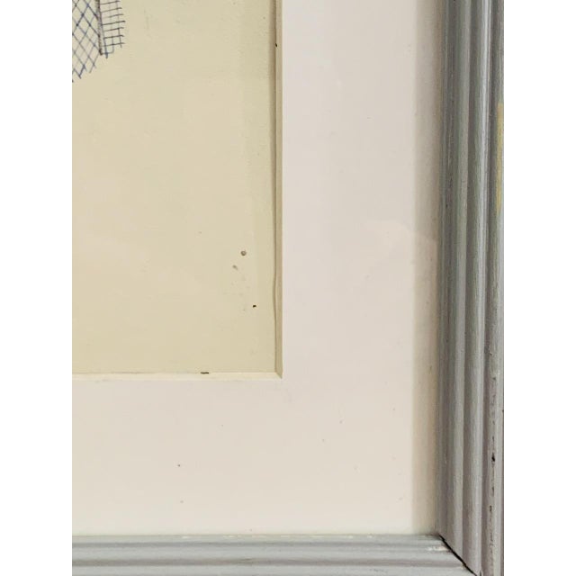 Berthe Duquaine, Robe Ecossaise, 1950s, Pencil Sketch on Paper, Framed For Sale - Image 15 of 18