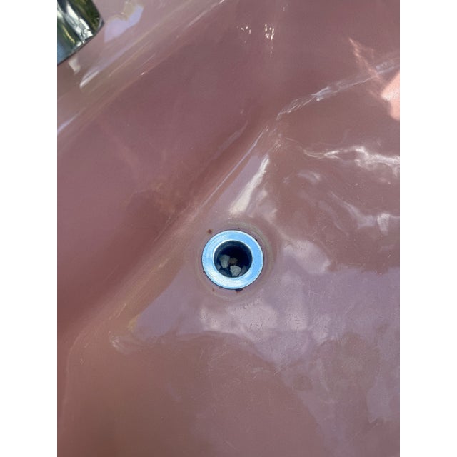 Vintage Kohler K-2930 Hexsign Hexagon Sink in Wild Rose Pink With Original Faucets For Sale - Image 9 of 14