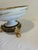 A dramatic antique two-piece centerpiece by Nippon: a hand-painted scenic bowl paired with a separate matching gilded...