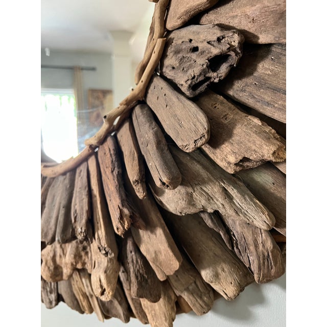 1970s 1970s Restoration Hardware Driftwood Flower Wall Mirror For Sale - Image 5 of 5