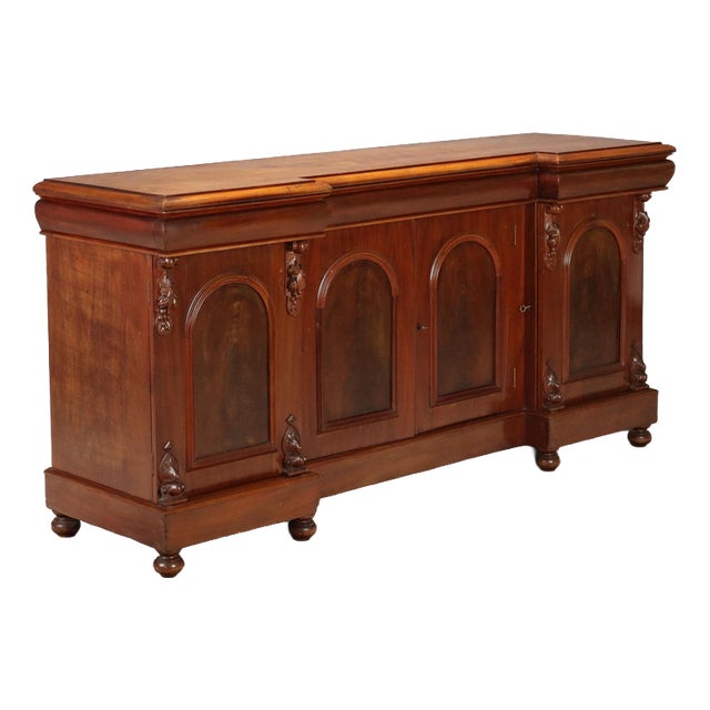 19th Century Victorian Carved Mahogany Sideboard, England For Sale