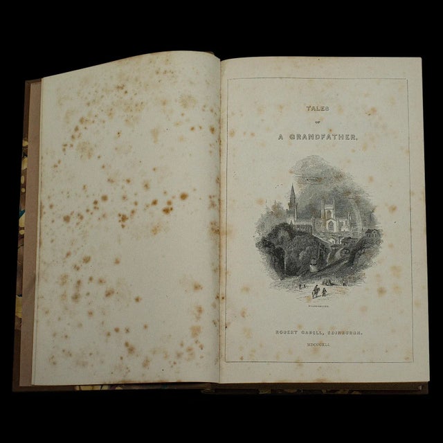 Victorian 1841 Antique Scottish History Book Tales of a Grandfather For Sale - Image 3 of 12