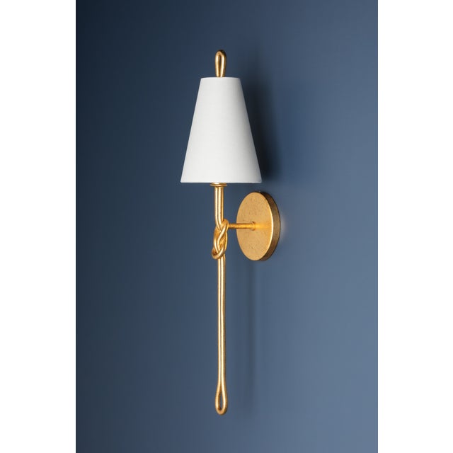 Hudson Valley Lighting Alburgh 6.75 in. 1 Light Wall Sconce in Vintage Gold Leaf Finish For Sale In New York - Image 6 of 8