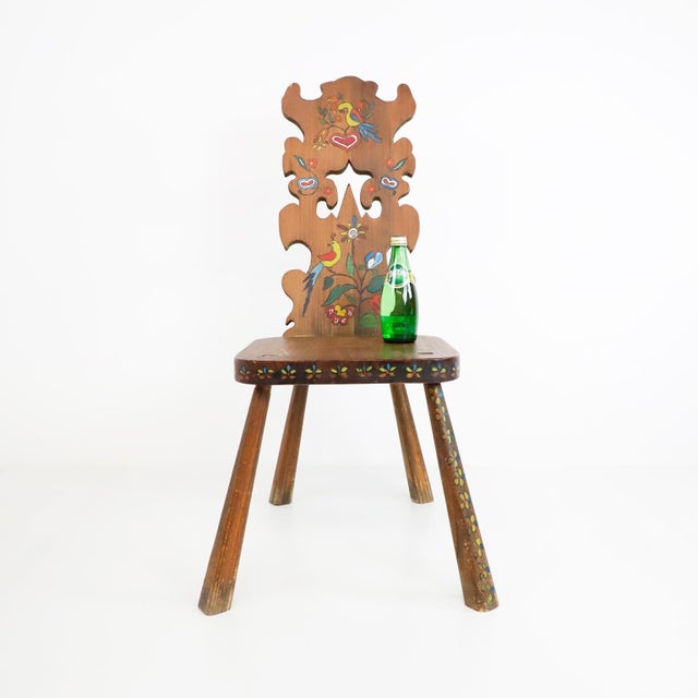 1960s Mid-Century Mexican Hand-Painted Wood Chair Attributed to Don Shoemaker For Sale - Image 12 of 17