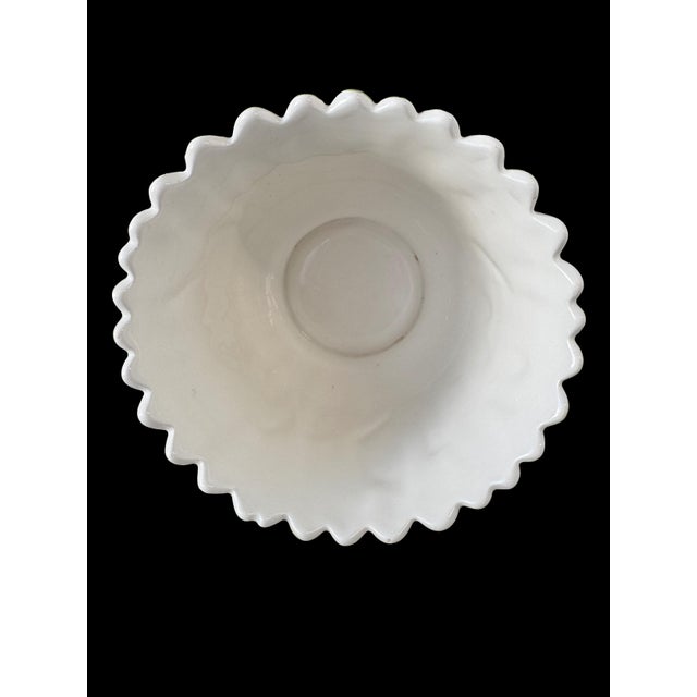White 1995 Tiffany & Co. Italian Green & White Leaf Ceramic Cachepot Planter For Sale - Image 8 of 13