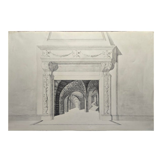 Homage a Piranesi Pencil Drawing by Rob Edley Welborn 1984 For Sale