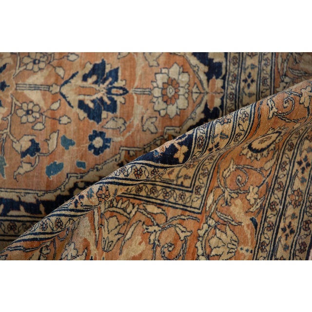 Shabby Chic Antique Fine Tabriz Rug - 4'5" x 5'11" For Sale - Image 3 of 12