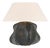 Kelly Wearstler by Visual Comfort Signature Delmar 22" Table Lamp in Stained Black Metallic with Linen Shade For Sale