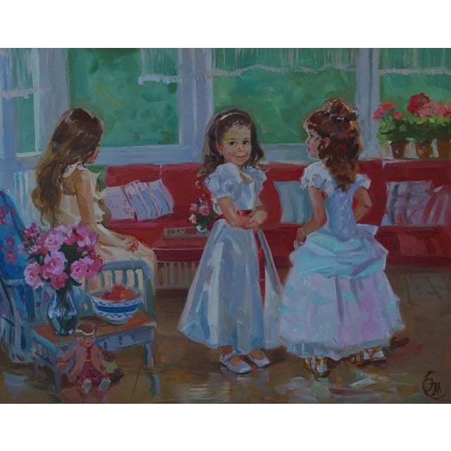 Soviet Children Portraits of Children Oil Painting Original Ukrainian Artist Polyakova M. 75-95 12 For Sale